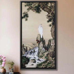 Chinese Bird Mountain Canvas Print Japanese Landscape Art Wall Artwork Decor - Picture 1 of 9