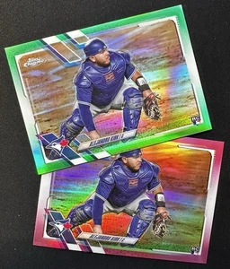 Lotto Topps Chrome 2021 - Alejandro Kirk #71 rifrattore verde #'d /99 RC + rosa - Foto 1 di 4