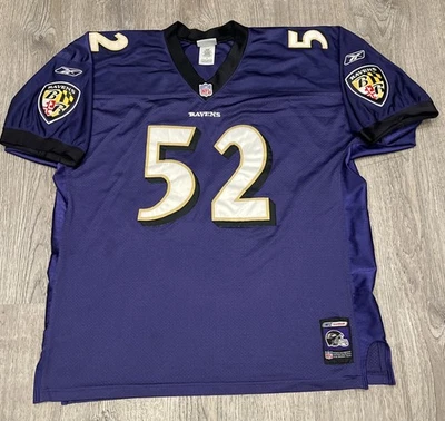 Camiseta de fútbol americano vintage Ray Lewis Baltimore Ravens Reebok auténtica de la NFL talla 56 Foto 1 de 4
