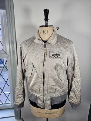 Vintage Alpha Industries Flying Jacket Medium Cold Weather CWU 45/P Silver USA - Image 1 of 4