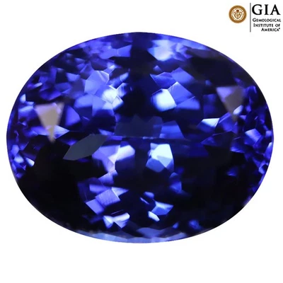 Tanzanita natural D'Block ovalada AAA 10,81 ct con certificación GIA (14,06 x 11,28 mm) Foto 1 de 4