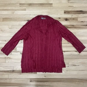 Chico's Traveler's Collection Sz 3 Light Crushed Emiliana Jacket Ruby Red - Picture 1 of 4