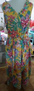 Ladies Size 10 Talbots Tropical Floral Pineapples Birds Lined Cotton Dress - Picture 1 of 7