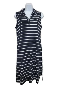 Isaac Mizrahi Live! Vestido para mujer Pima hilo tinte rayas negro - Imagen 1 de 1