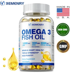 Cápsulas de Aceite de Pescado Omega-3 -con EPA y DHA - Apoyo para Corazón, Cerebro y Articulaciones - Imagen 1 de 12