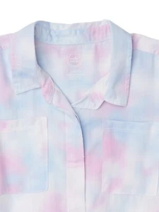 Wonder Nation Girls’ Woven Camp Shirt with Tie Front Size XXL Tie Dye  --E2-- - Picture 1 of 3