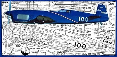 Model Airplane Plans (UC): Caudron Racer 22" 1/16Scale for .59 motor (Musciano) - Image 1 of 4
