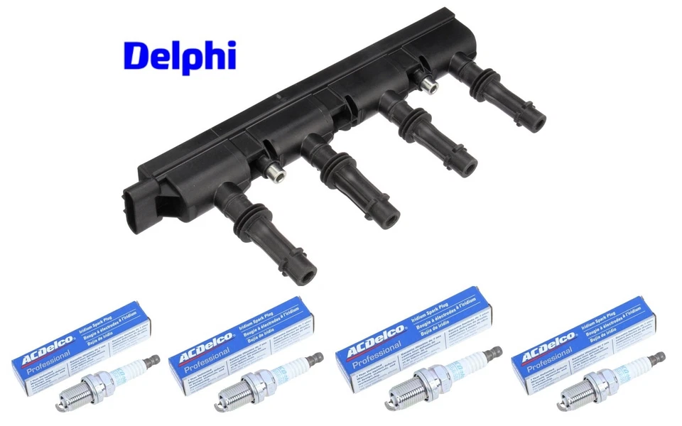 Paquete de bobinas de encendido y bujía DELPHI/AcDelco para Buick Cadillac Chevrolet 1,4 L Foto 1 de 4