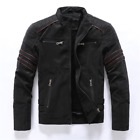 Men&#39;s Frosted Pu Leather Fashion Business Casual Slim Pu Jacket Motorcycle Coat