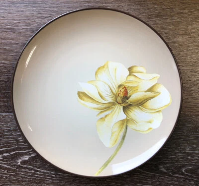 Noritake Colorwave Chocolate Floral Accent Plate ~new~