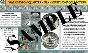 Washington Quarter USA Hunting & Collecting 9" x 14.5" Coin Roll Sorting Mat - Picture 1 of 2