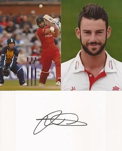 LANCASHIRE: JORDAN CLARK SIGNED 6x4 WHITECARD+2 UNSIGNED PHOTOS+COA - Picture 1 of 1