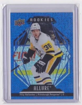 2022-23 UD ALLURE ROOKIES BLUE LINE PARALLEL 11/35 FILIP HALLANDER #112 PENGUINS - Image 1 of 2