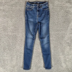 Old Navy Jeans Womens 0 Rockstar Super Skinny Blue Extra High Rise Pockets - Picture 1 of 8