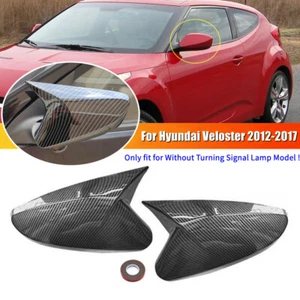 Carbon Fiber OX Horn Side Door Mirror Cover Trim For Hyundai Veloster 2012-2017 - Picture 1 of 8