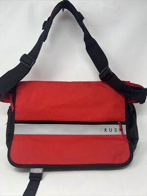 RUSK LARGE MESSENGER BAG, EXPANDABLE ZIP BOTTOM, EUC red, Gray, Black - Image 1 of 4