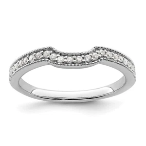 14K White Gold Lab Grown Diamond Wedding Band Ring for Women Size 7 - Picture 1 of 8