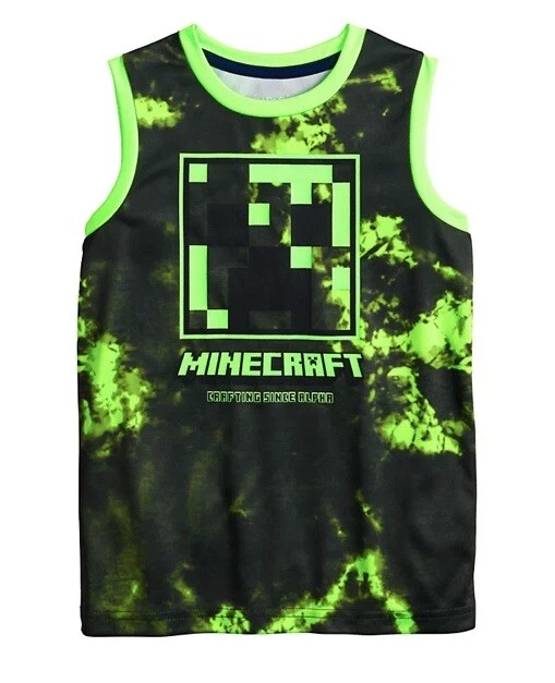NEW Boys Jumping Beans MINECRAFT CREEPER TANK Youth Size 4 XS Black Green - Image 1 of 1