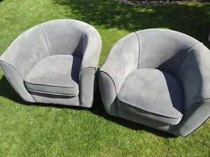 2 x M&S Grey Bucket/Tub Chairs - Picture 1 of 7