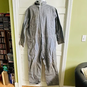 Vtg Key Work Overall Coverall Herringbone Stripe Denim 50 Reg. 100% Cotton USA - Picture 1 of 8