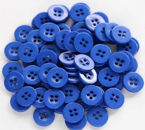 4 Hole BLUE Buttons Used in Sewing, Tailoring, Shirts, Tshirts, Dress - Picture 1 of 3