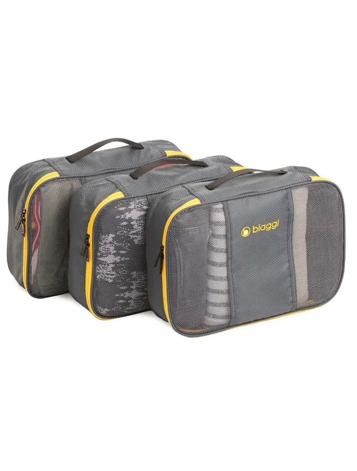 Paquete de 3 cubos con cremallera Biaggi - tamaño de transporte Foto 1 de 3