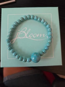 Pulsera jBlooom Azul Turquesa 2mm - 7mm Cuentas Elásticas - Imagen 1 de 3