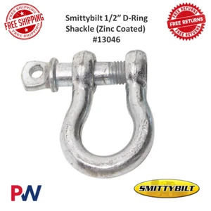Smittybilt 1/2" Shackle/D-Ring (Zinc Coated) Heavy Duty Cast Steel Construction - Picture 1 of 13