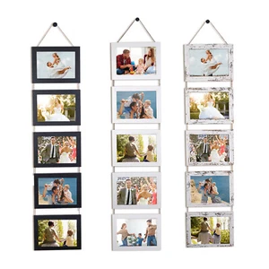 4"x6" 5"x7" Hanging Photo Frame Display Rustic Collage Picture Frames Wall Decor - Picture 1 of 23