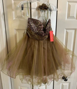 NWT DANCING QUEEN HOMECOMING PROM SPECIAL OCCASION SEQUINS DRESS WOMENS SZ L - Picture 1 of 12