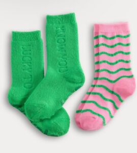Colors of Kindness Unisex Socks 2 Pk Pair Pink / Green  LUCKY TO KNOW YOU NWT