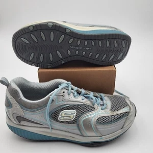 Skechers Women's 7.5 Gray Baby Blue Shape Ups Shoes Sneakers - Imagen 1 de 12