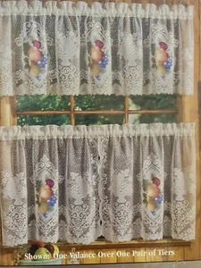 NOS NIP 3 Pkgs Quaker Lace 60x18” Fruit Trousseau Valances Curtains UNOPENED - Picture 1 of 7