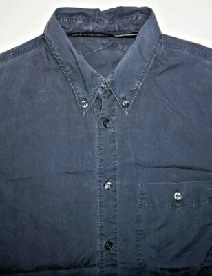 Vintage Stone Island Sportswear Slate Blue Poplin Shirt Sz M Embroidered Logo - Image 1 of 4