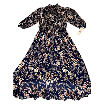 Vestido feminino novo com etiquetas Nanette Lepore gola alta NAVY - Tamanho 10 - Imagem 1 de 4