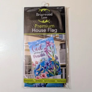 Briarwood Lane Premium House Flag With God All Things Are Possible 28" X 40" NEW - Picture 1 of 6