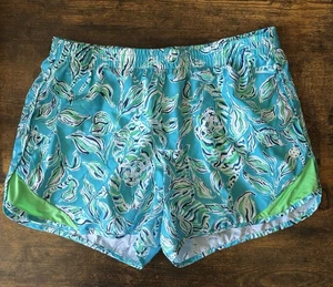 Lilly Pulitzer Ocean Trail Shorts Luxletic Size XS, Turquoise Oasis, Outta Line - Picture 1 of 6