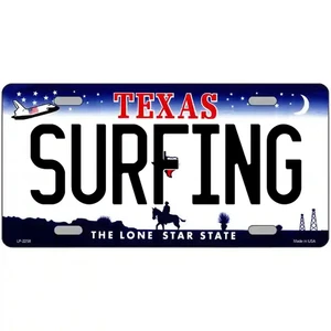 Letrero de metal Surfing Texas - Imagen 1 de 1