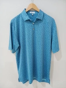 Camisa polo de golf Peter Millar para hombre talla L estampado bourbon cóctel - Imagen 1 de 4