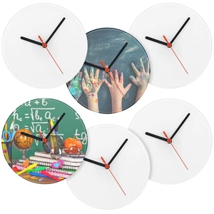 6 Pcs Sublimation Wall Clock Blanks Bulk Wood DIY Wall Clock Round Printing B... - Picture 1 of 7