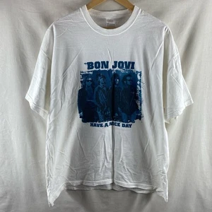 Vintage Bon Jovi Have A Nice Day T Shirt XL Extra Large White UK EU Tour Vtg - Picture 1 of 7