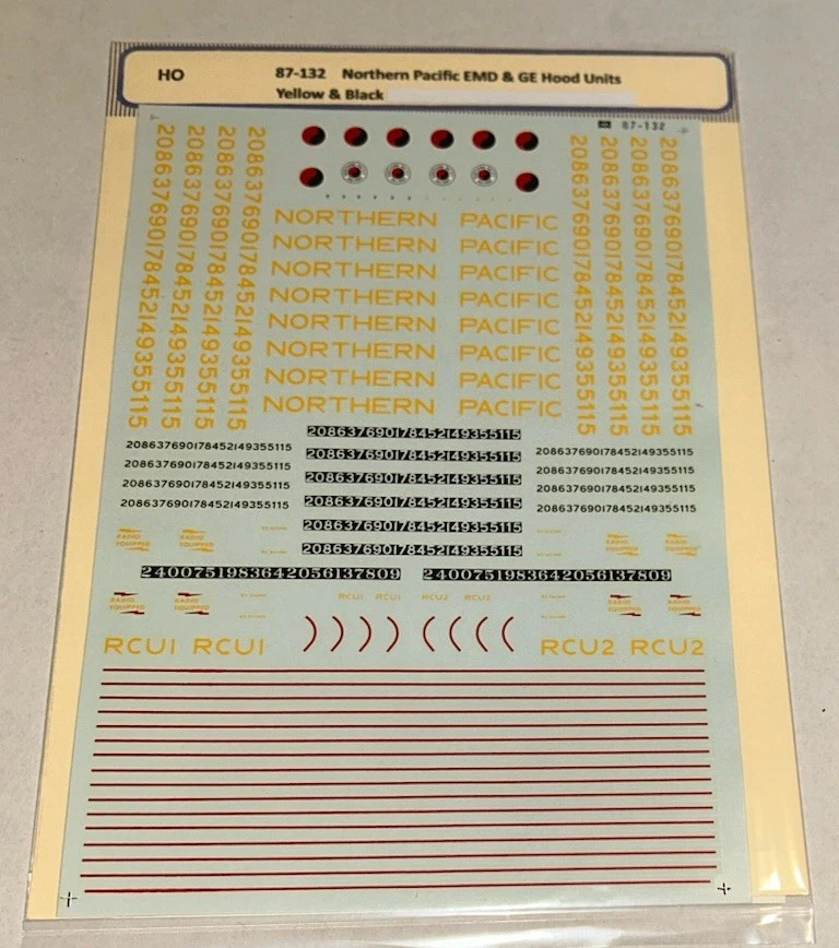CALCOMANÍA HO A MICROESCALA - UNIDADES DE CAPUCHA EMD y Ge del Pacífico Norte - ojo y negro - #87-132 Foto 1 de 1