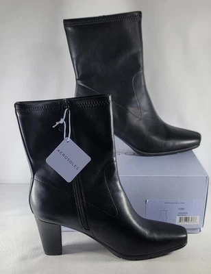 Aerosoles Women's Black Cinnamon Zip-up Heeled Boots Size 10M New In Box  - Image 1 of 4