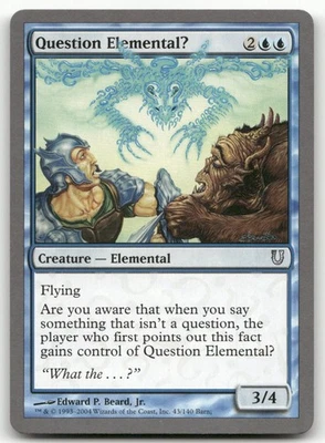 Question Elemental? #43 (NM) Unhinged UNH Magic MTG - Image 1 of 2