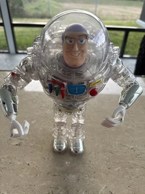 Thinkway Clear Buzz Lightyear Talking Figure Rare Disney Pixar Works Transparent - Image 1 of 4