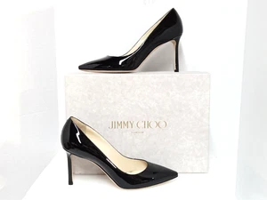 Jimmy Choo Romy 85 schwarz Lackleder spitz zulaufend Pumps hoher Absatz Schuhe Größe 7,5 - Bild 1 von 16