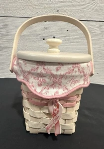 Longaberger 2002 Horizon of Hope Basket with Handle, Charm, Lid, Fabric Liner. - Picture 1 of 8
