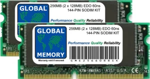 256MB (2 x 128MB) EDO 60ns 144-PIN SODIMM MEMORY RAM KIT FOR LAPTOPS/NOTEBOOKS - Picture 1 of 1