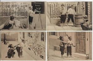 4 postales con fotos reales Tuck #6009 niños "Un cuento de dos niños" cómic 1905? - Imagen 1 de 2