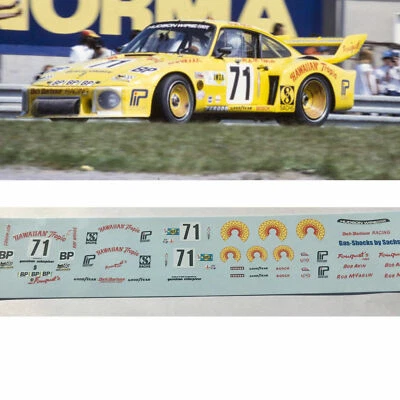 decal 1/43 porsche 935 le Mans 1979 Hawaian Tropic N. 71 yellow - Immagine 1 di 2